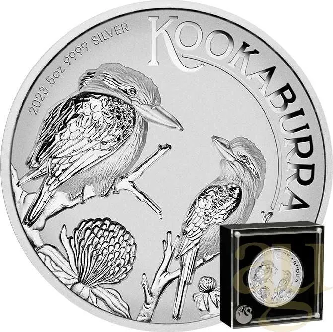 5 Unzen Silbermünze Australien Kookaburra 2023 - Incused Coin