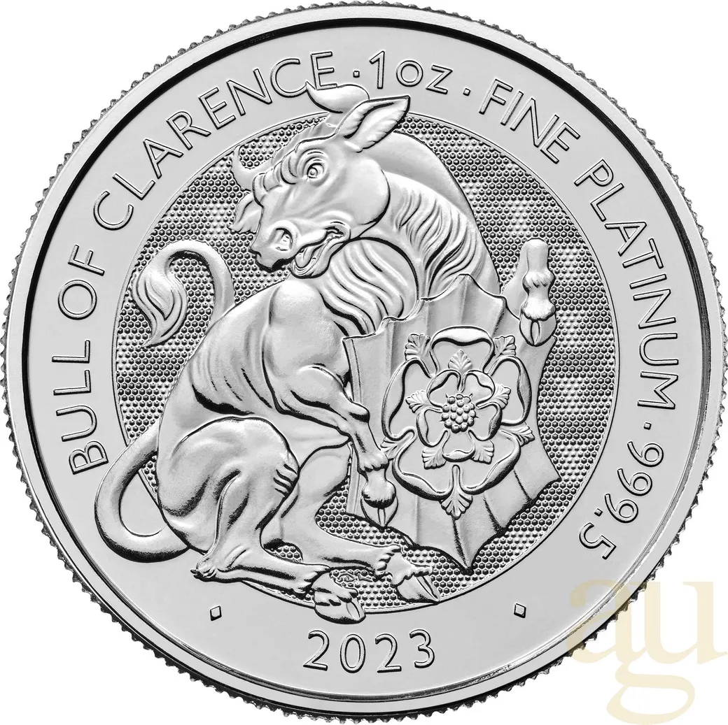 1 Unze Platinmünze Tudor Beasts Bull 2023