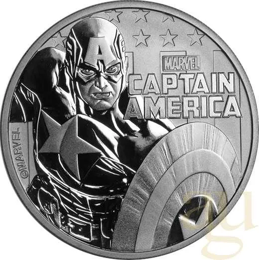 1 Unze Silbermünze Tuvalu - Captain America 2019