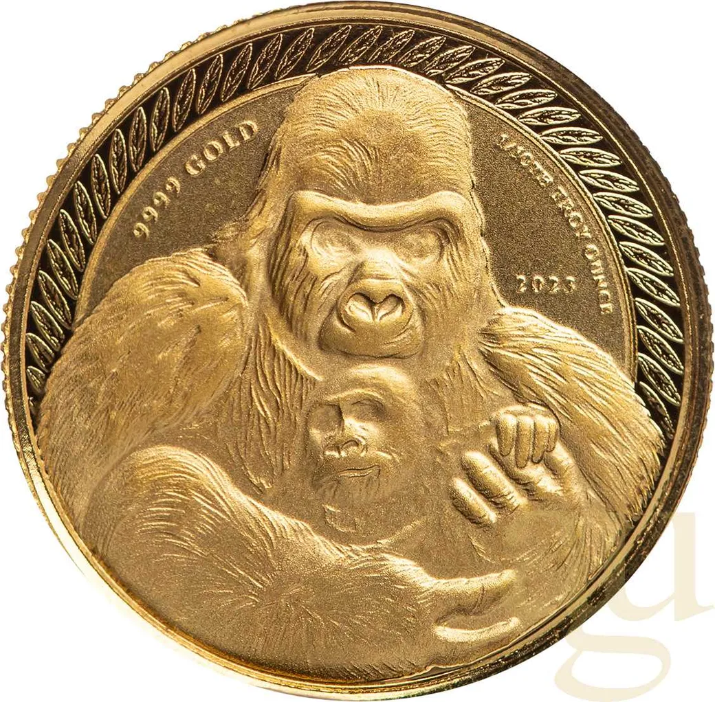1/10 Unze Goldmünze Kongo Gorilla 2023