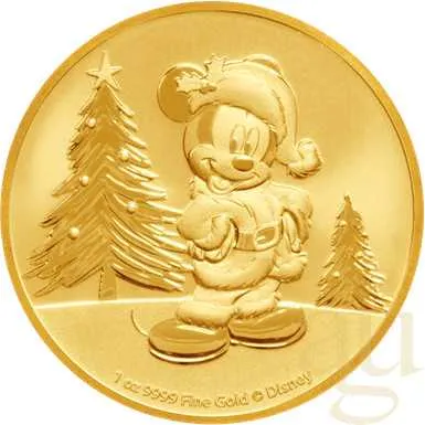 1 Unze Goldmünze Niue Mickey Mouse - Christmas 2019