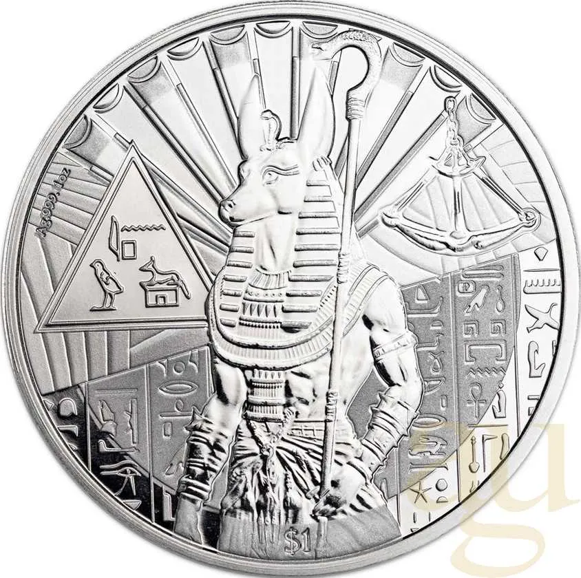 1 Unze Silbermünze Sierra Leone Ägyptische Götter - Anubis 2023