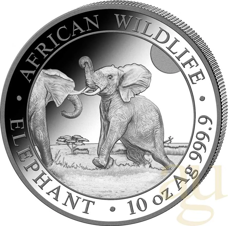 10 Unzen Silbermünze Somalia Elefant 2024