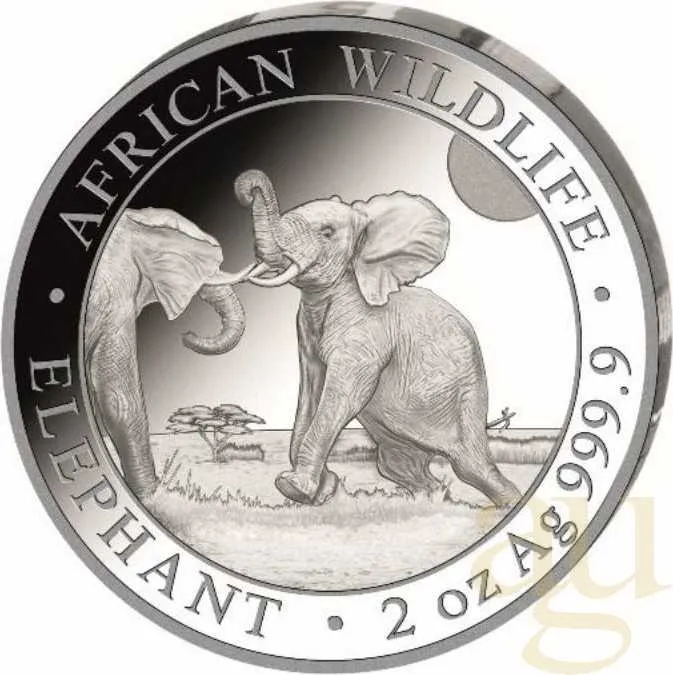 2 Unzen Silbermünze Somalia Elefant 2024