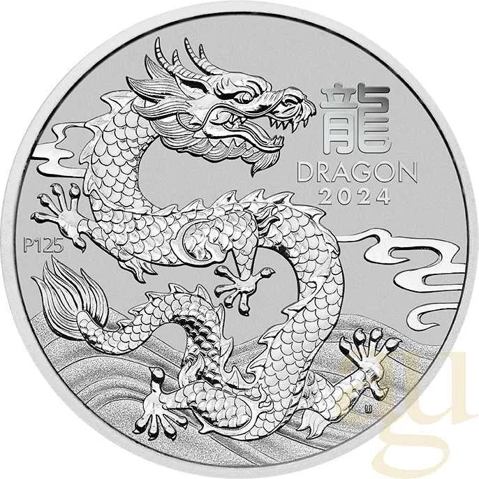 1 Unze Platinmünze Australien Lunar III Drache 2024