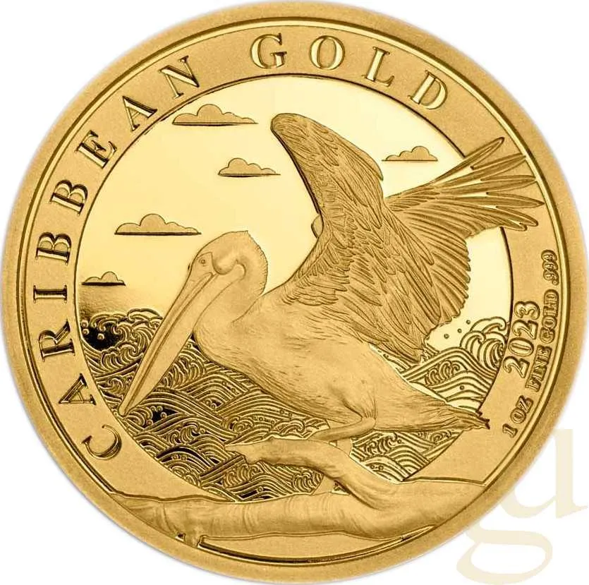 1 Unze Goldmünze Barbados Pelikan 2023