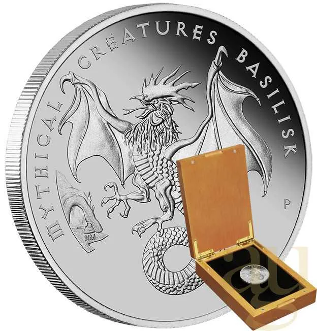 1 Unze Platinmünze Australien Mythical Creatures Basilisk 2023 - polierte Platte