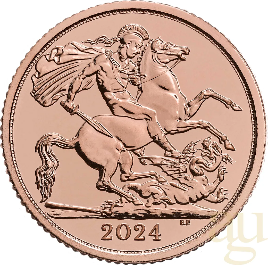 1/2 Pfund Goldmünze Sovereign King Charles 2024
