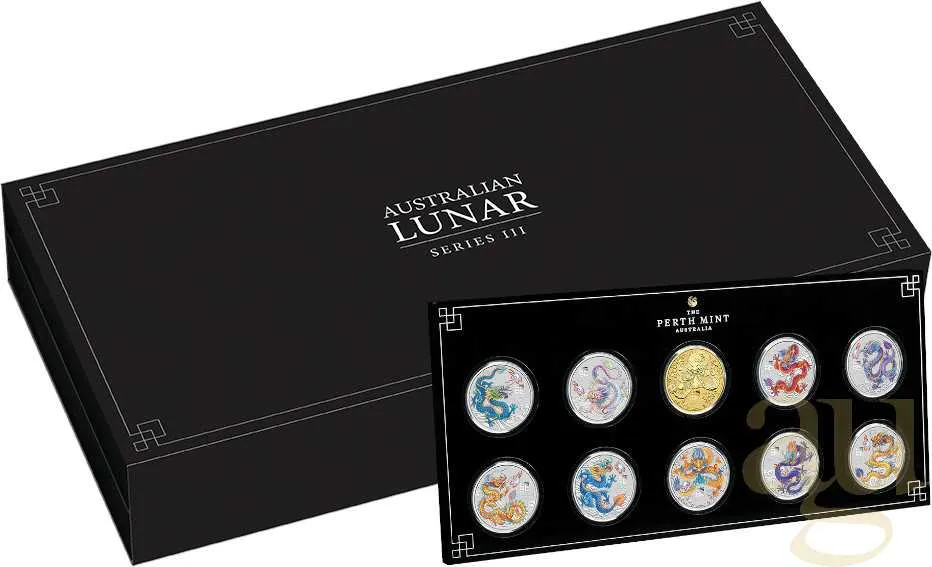 Australien Lunar III Drache 2024 - 1/2 Unze 10 Coin Set