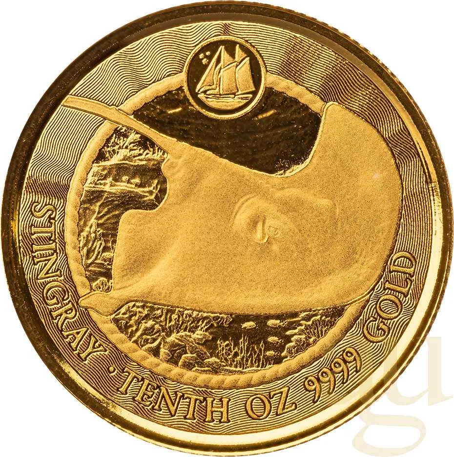 1/10 Unze Goldmünze Cayman Islands Stachelrochen 2023