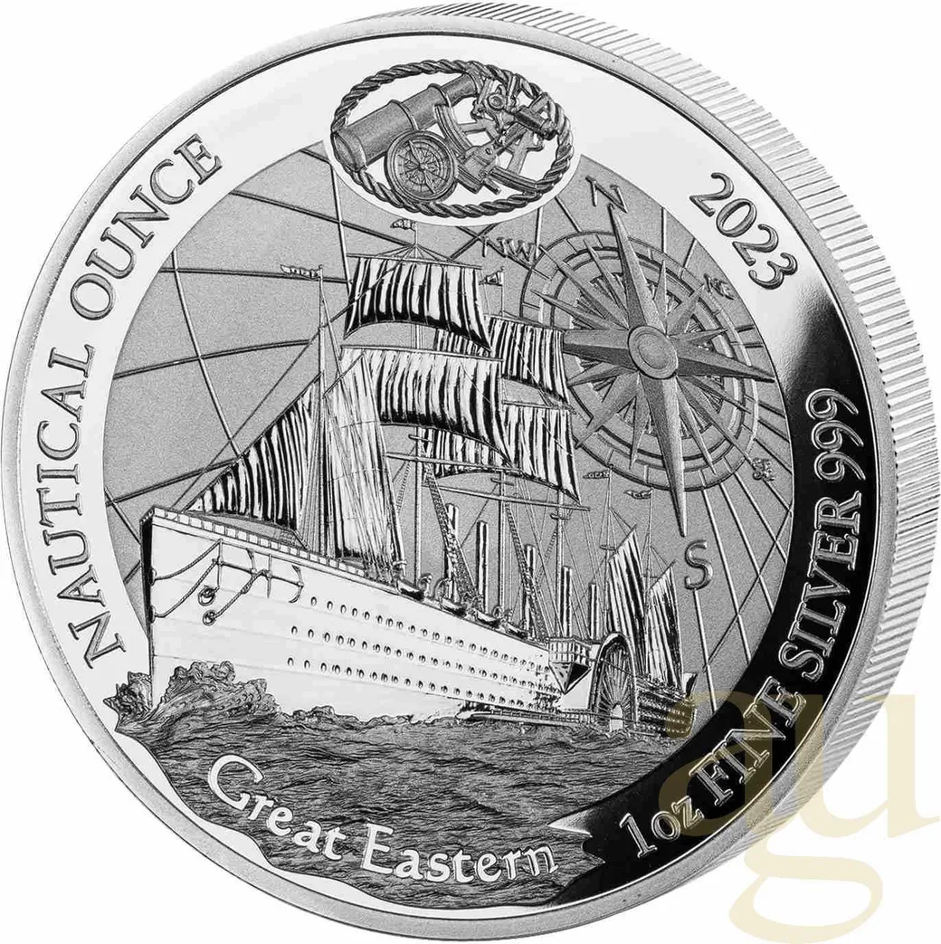 1 Unze Silbermünze Ruanda Nautical Serie - Great Eastern 2023 - polierte Platte