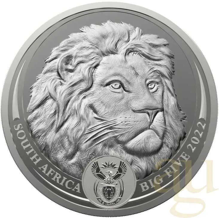 1 Kilogramm Silbermünze Südafrika Big Five Löwe 2022 proof