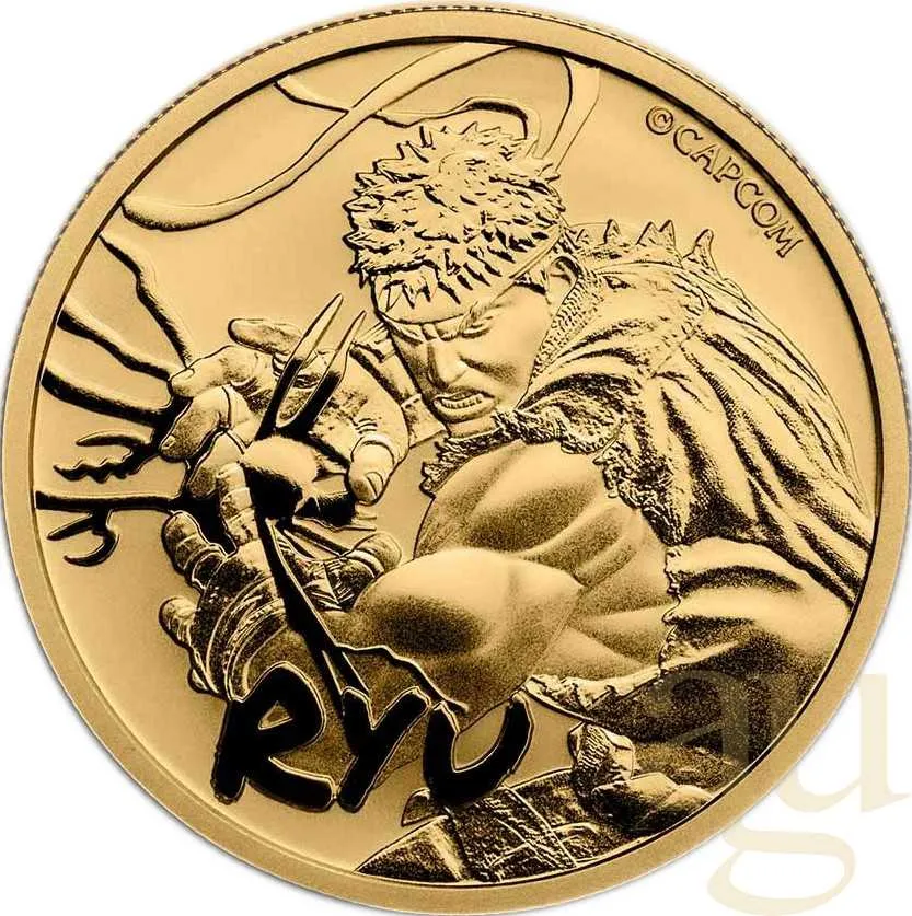1 Unze Goldmünze Tuvalu Street Fighter Ryu 2022