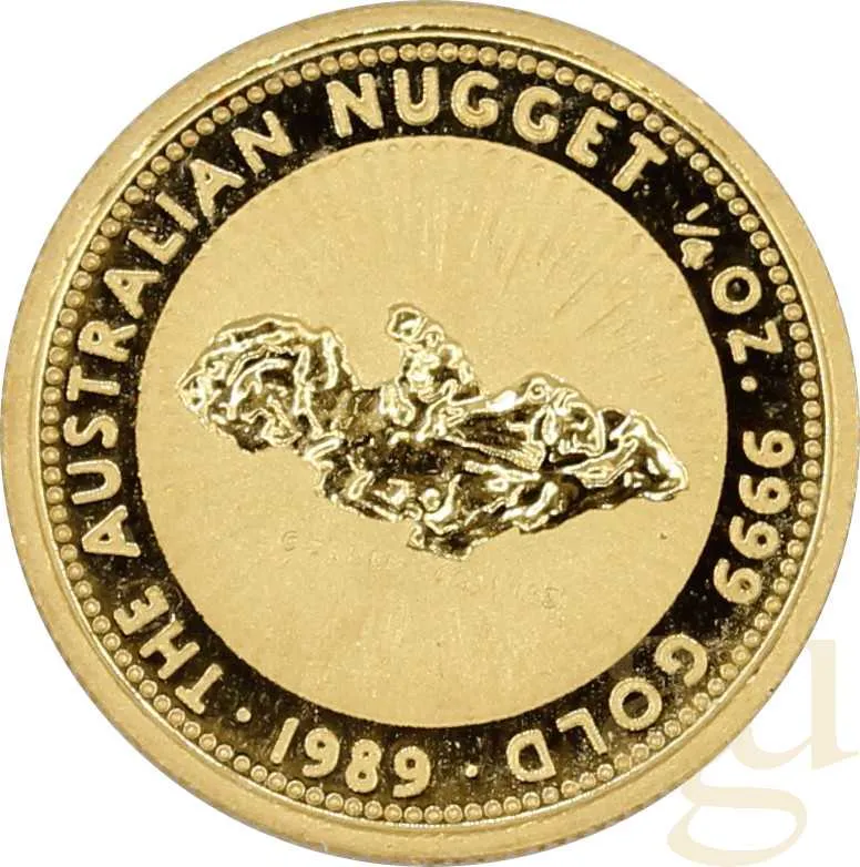 1/4 Unze Goldmünze Australien Nugget 1989