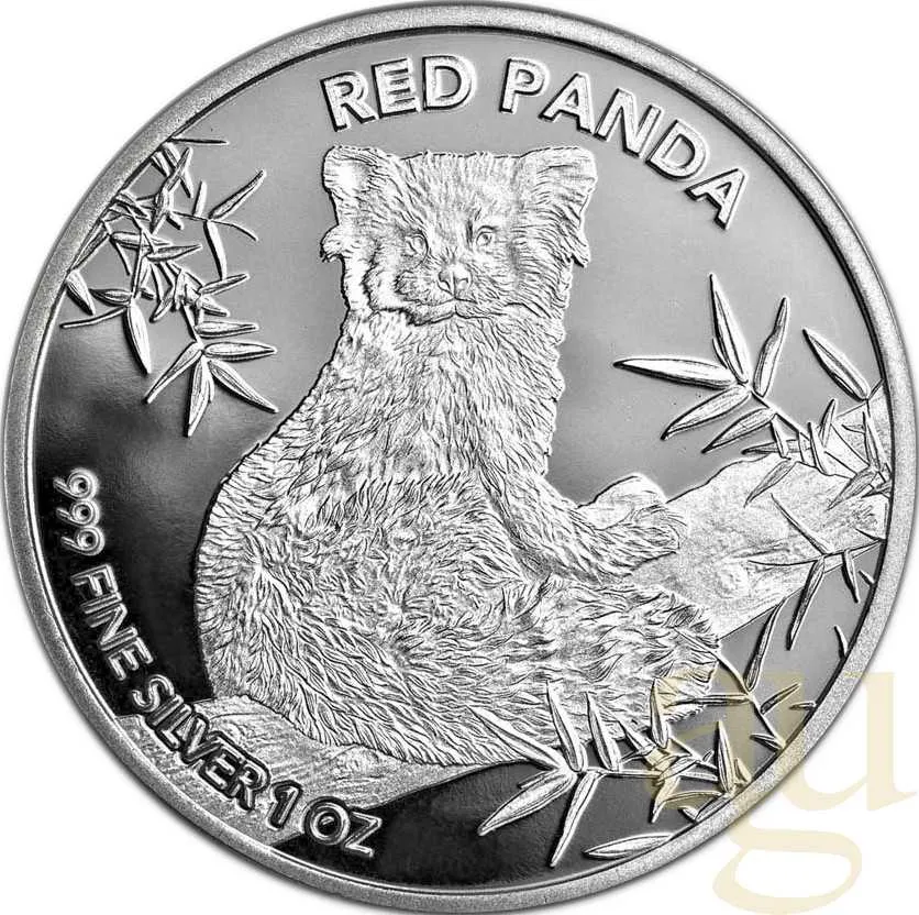 1 Unze Silbermünze Republic of Tschad - Red Panda 2024