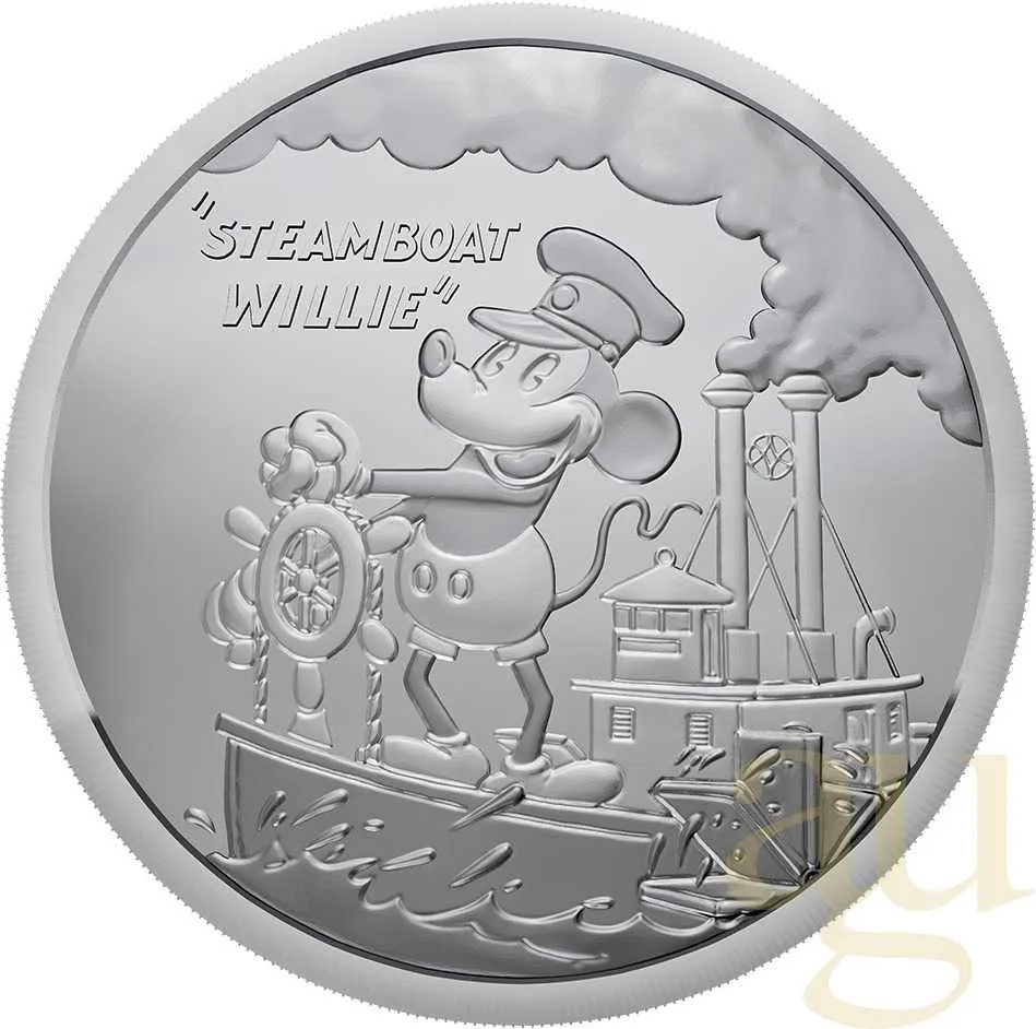 1 Unze Silbermünze Fiji Mickey Mouse - Steamboat Willie 2024