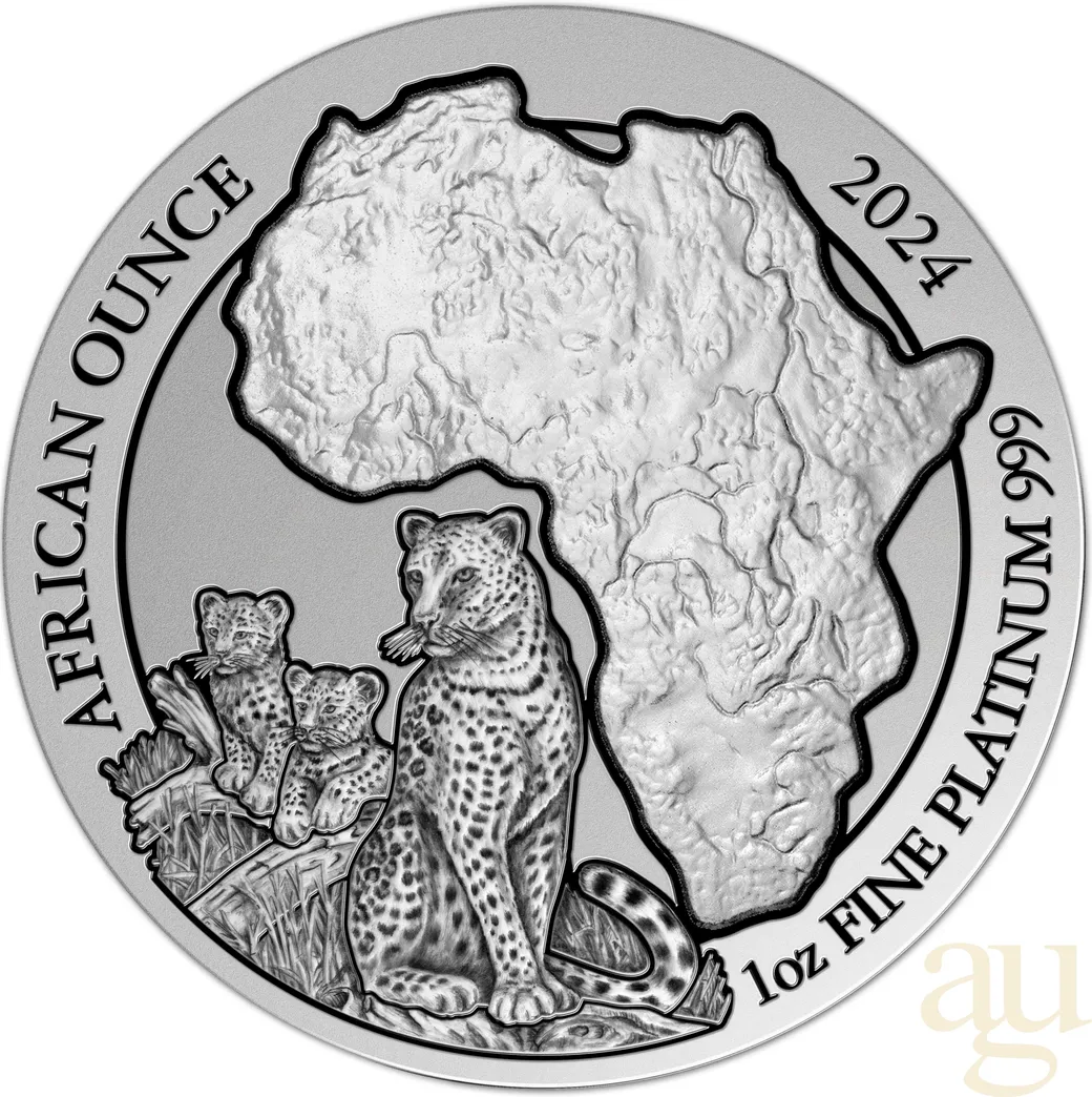 1 Unze Platinmünze Ruanda Leopard 2024