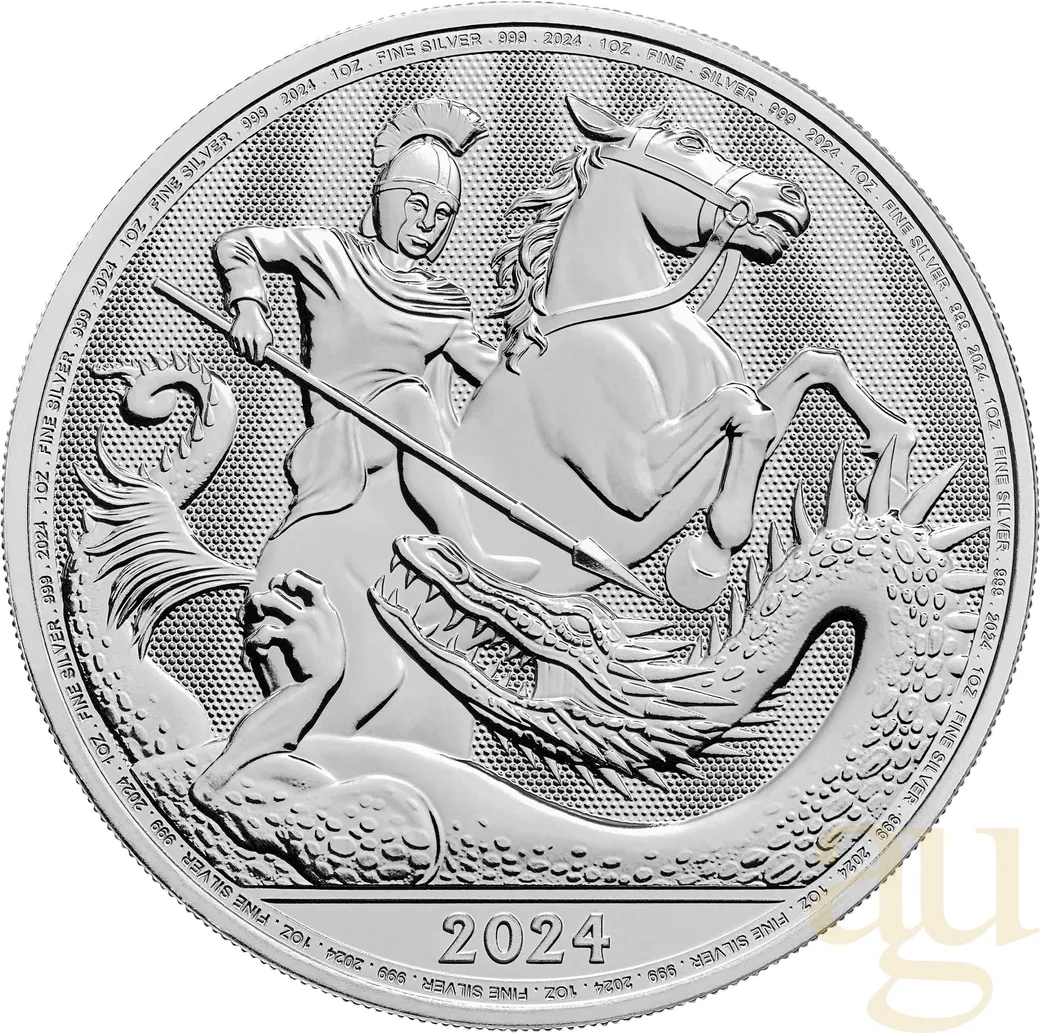 1 Unze Silbermünze St. George and the Dragon 2024