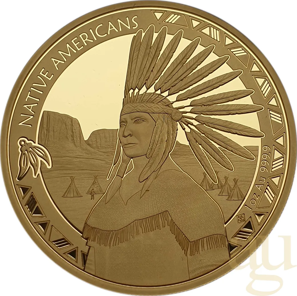 1 Unze Goldmünze Native Americans - Feder 2024