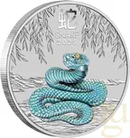 1/4 Unze Silbermünze Australien Lunar III Schlange 2025 ANDA Special - coloriert