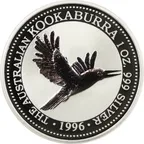 2 Unzen Silbermünze Australien Kookaburra 1996