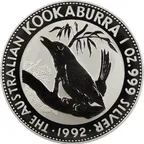2 Unzen Silbermünze Australien Kookaburra 1992