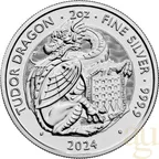 2 Unzen Silbermünze Tudor Beasts Tudor Dragon 2024