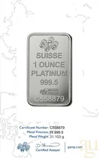 31,1 Gramm Palladiumbarren PAMP Fortuna