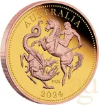 The Perth Mint 125 Jahre Australian Five Sovereign 2024 Goldmünze teilvergoldet - polierte Platte