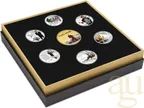 7-Coin-Set Silbermünzen Tuvalu James Bond 007 - Sean Connery 2024 - coloriert - proof