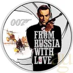 7-Coin-Set Silbermünzen Tuvalu James Bond 007 - Sean Connery 2024 - coloriert - proof