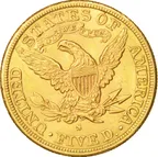 5$ Goldmünze Half Eagle Liberty Head - Kopf