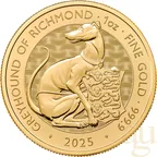1 Unze Goldmünze Tudor Beasts Greyhound 2025
