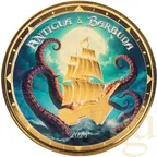 1 Unze Goldmünze EC8 Antigua & Barbuda - Rum Runner and Kraken 2024 - coloriert