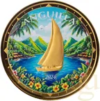 1 Unze Goldmünze EC8 Anguilla - Regatta 2024 - coloriert