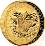 1 Unze Goldmünze Australien Schwan 2025 - High Relief - polierte Platte