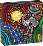 2 Unzen Silbermünze Australien Emu Utingat 2025 Antik Finish - coloriert