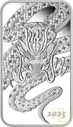 1 Unze Silbermünze Perth Mint Rectangular Dragon 2025 - polierte Platte