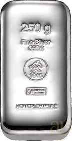 250 Gramm Silberbarren Heimerle + Meule