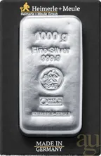 1 Kilogramm Silberbarren Heimerle + Meule