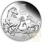 Silbermünze Australien Lunar III Pferd 2026 - Trio Set