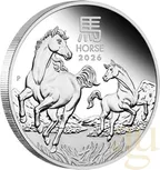 Silbermünze Australien Lunar III Pferd 2026 - polierte Platte - Three Coin Set