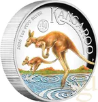 1 Unze Silbermünze Australien Känguru 2026 - polierte Platte - High Relief - coloriert