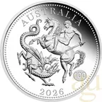 Australien Sovereign 2026 Silbermünze - polierte Platte