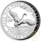5 Unzen Silbermünze Australien Schwan 2026 - High Relief - polierte Platte