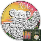 1 Unze Silbermünze Australien Koala 2026 ANDA Special coloriert - Coincard