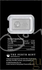 10 Gramm Silberbarren Perth Mint - Bon Scott