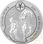 1 Unze Silbermünze Ruanda Lunar Ziege 2027