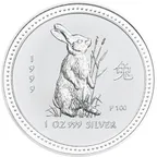 1/2 Unze Silbermünze Australien Lunar I Hase 1999