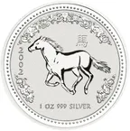 1 Unze Silbermünze Australien Lunar I Pferd 2002